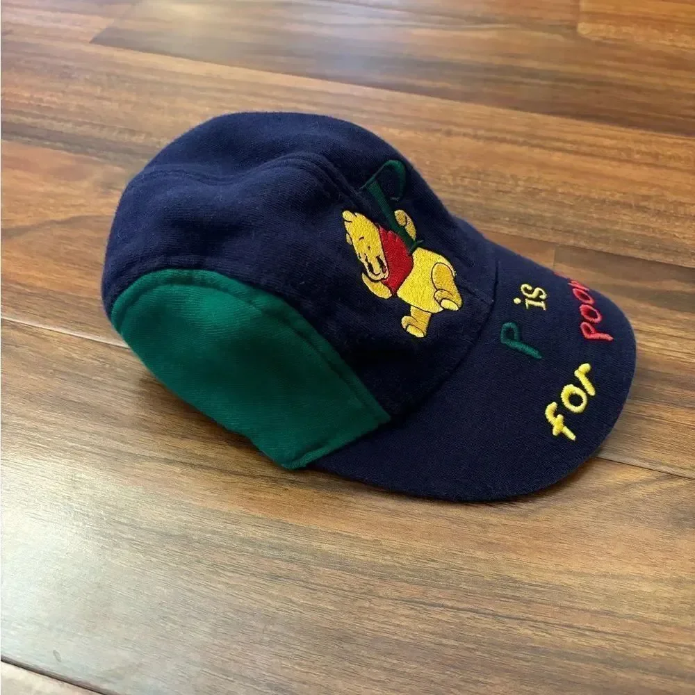 Disney Winnie the Pooh Vintage P is for Pooh embroidered hat/cap